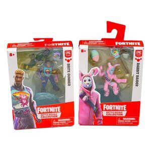 Forte Nite Action Figures Lot 2 Rabbit Raider Brite Gunner Battle Royale New